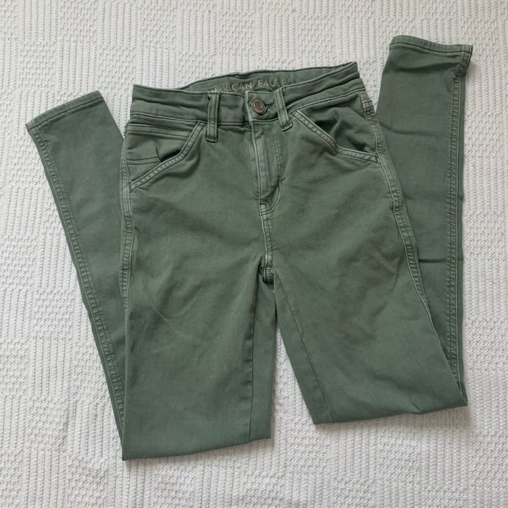 Olive Green American Eagle Skinny Jeans